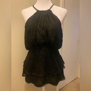 Black peplum blouse